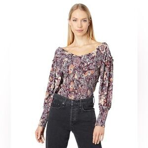 BB Dakota Floral Smocked Crop Top size XS